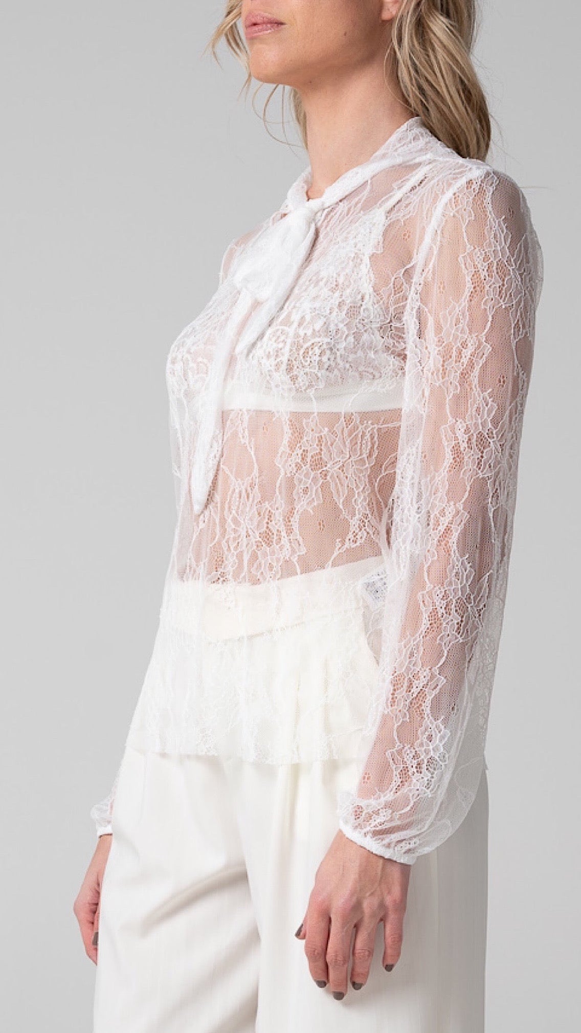 Camicia bianca in pizzo - Main Image