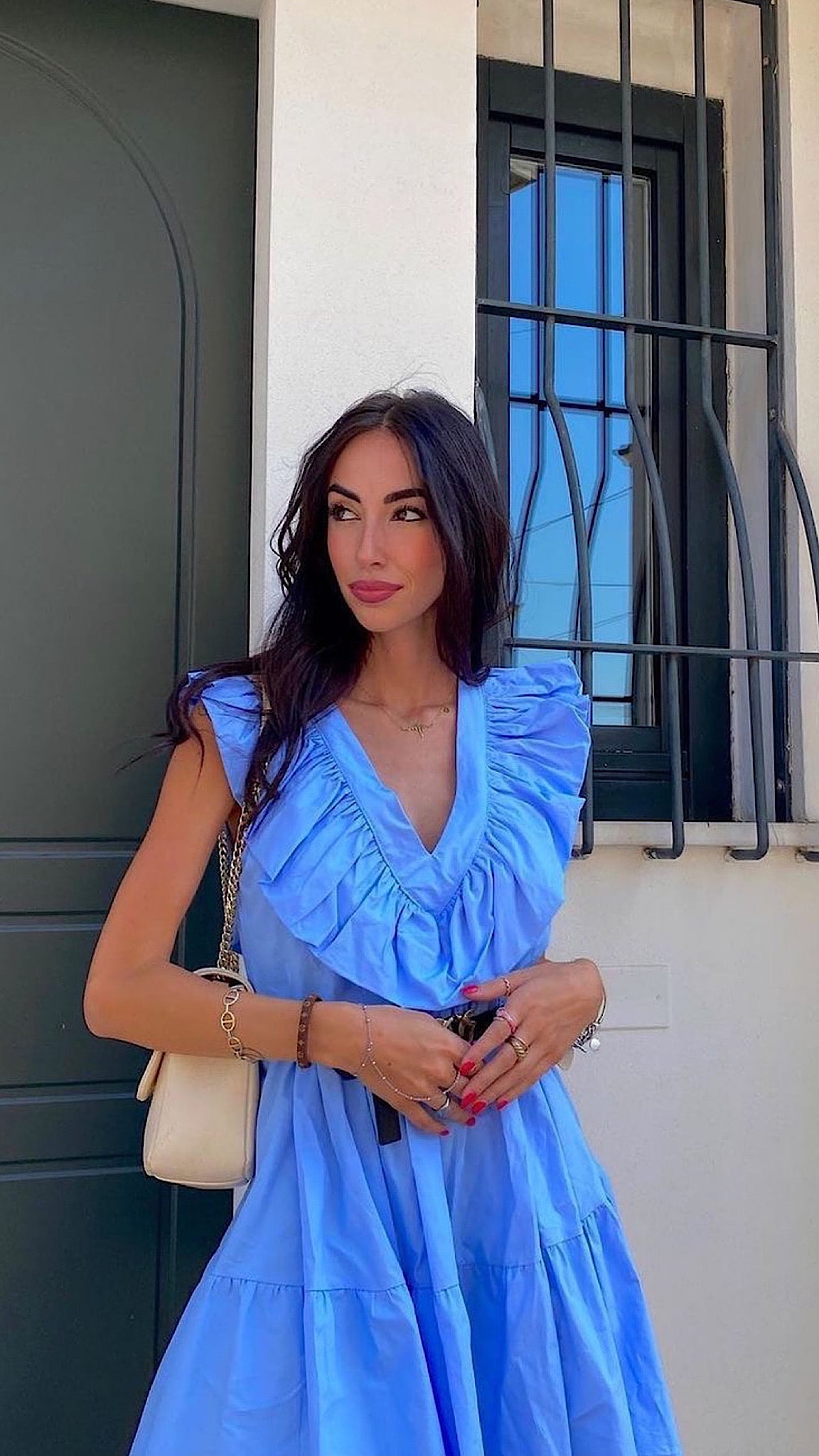 Abito in cotone azzurro