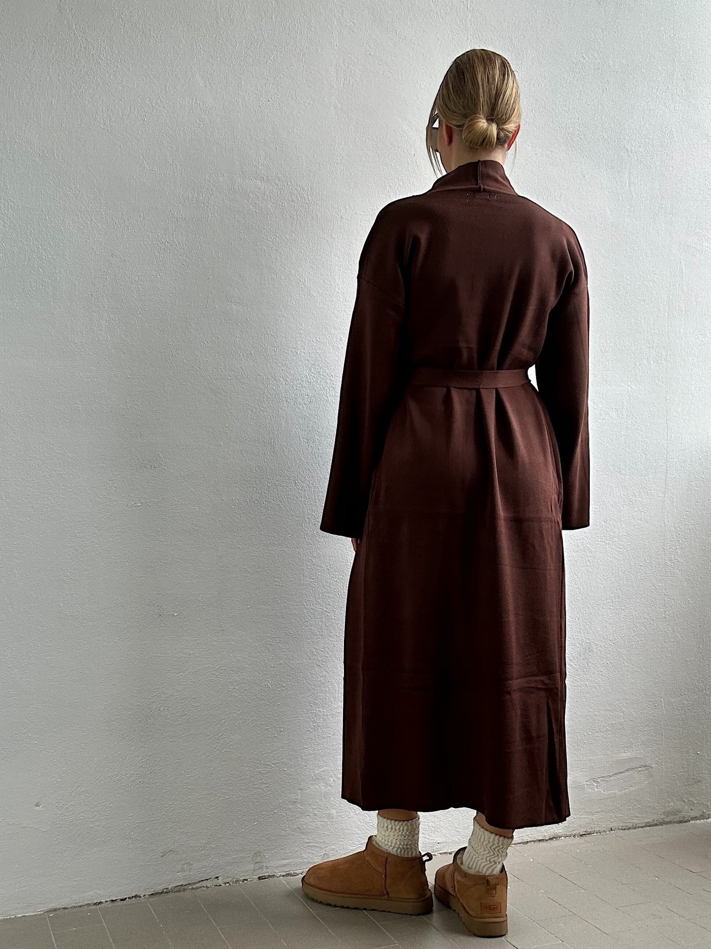 Cardigan lungo cioccolato
