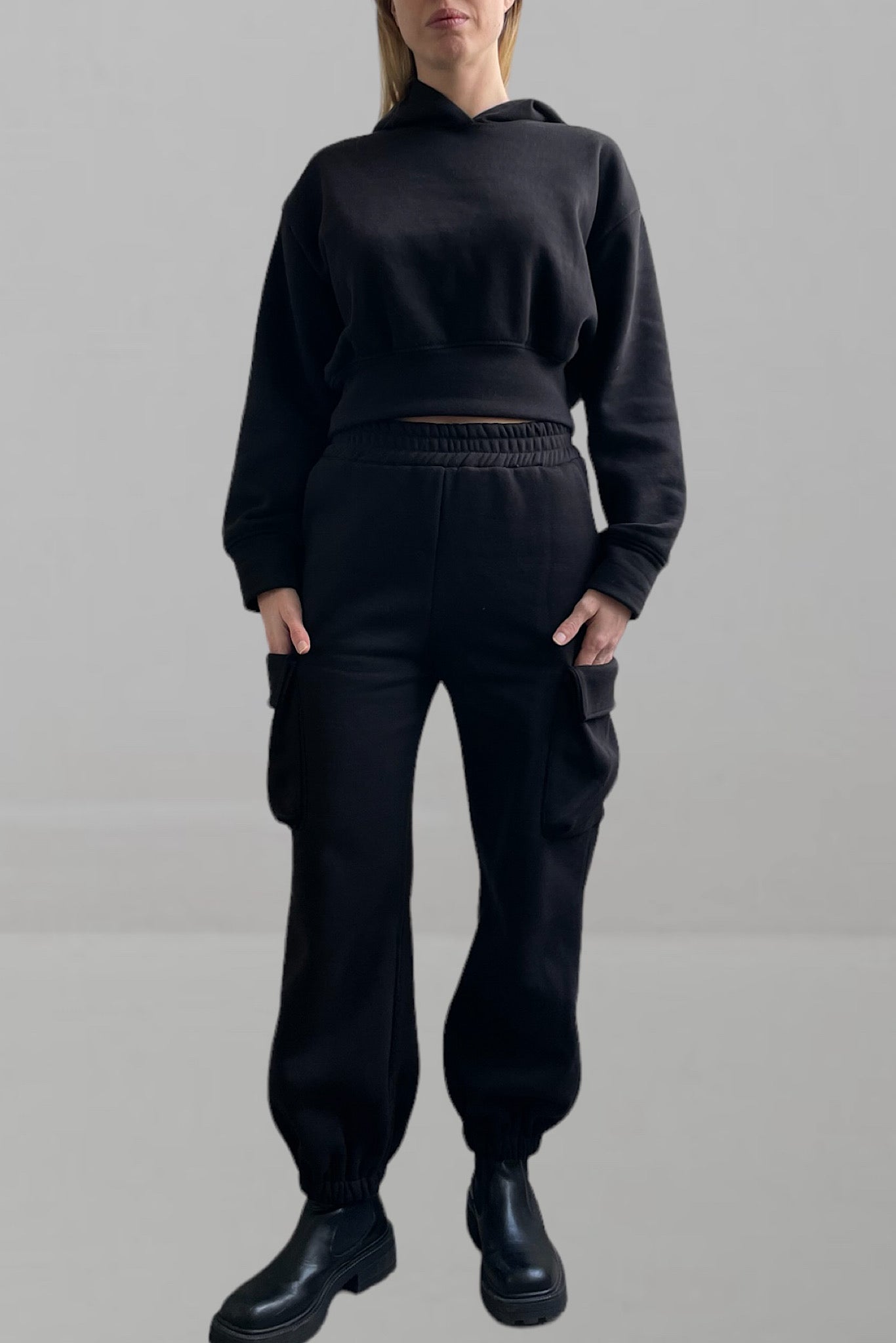 Jogger nero cargo