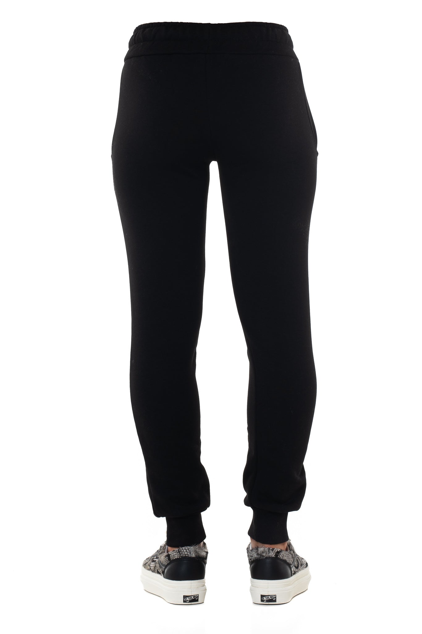 Black basic jogger with Rue 19 milano italic logo