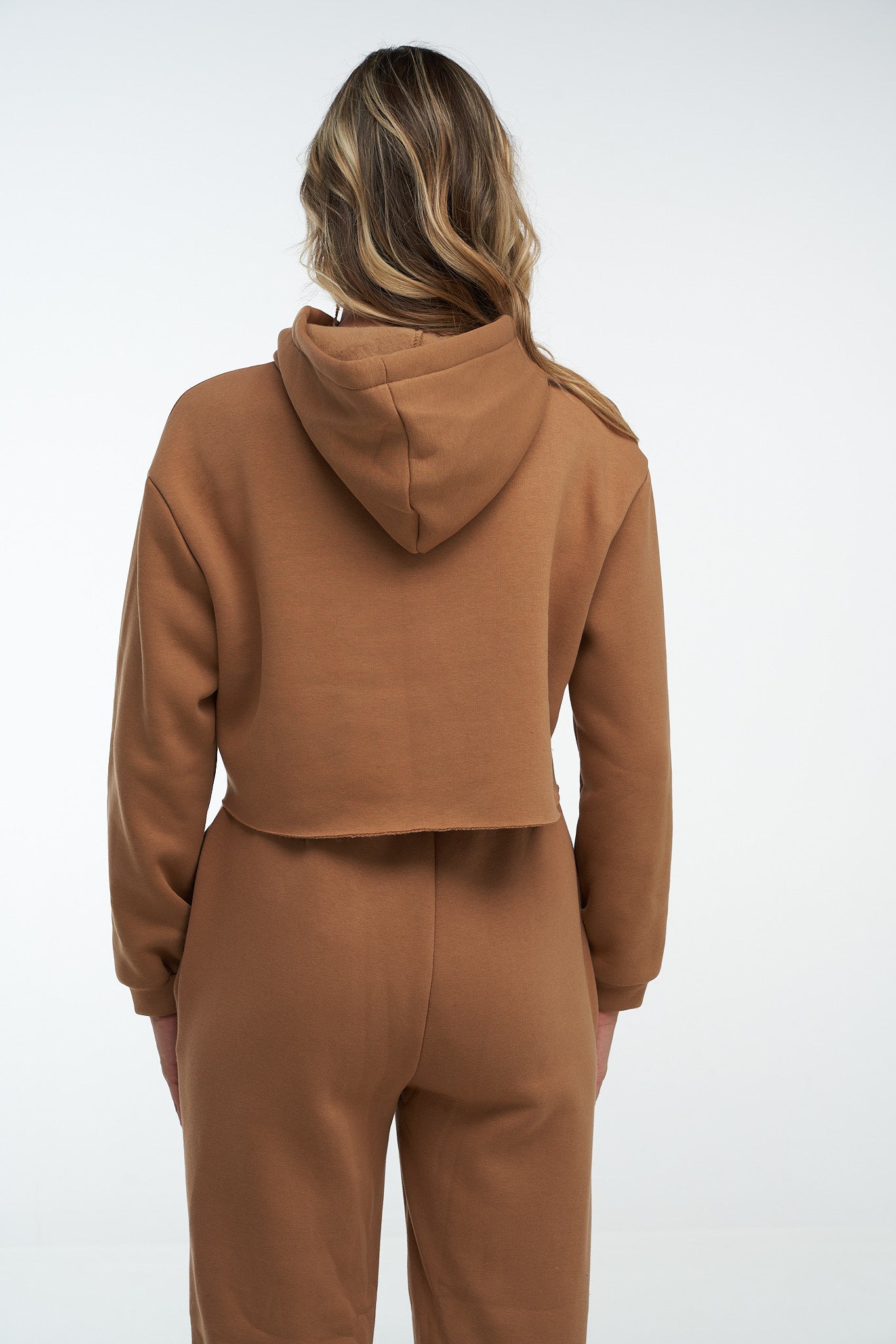 Felpa crop Biscotto con lacci in raso beige e ricamo Rue 19 Milano