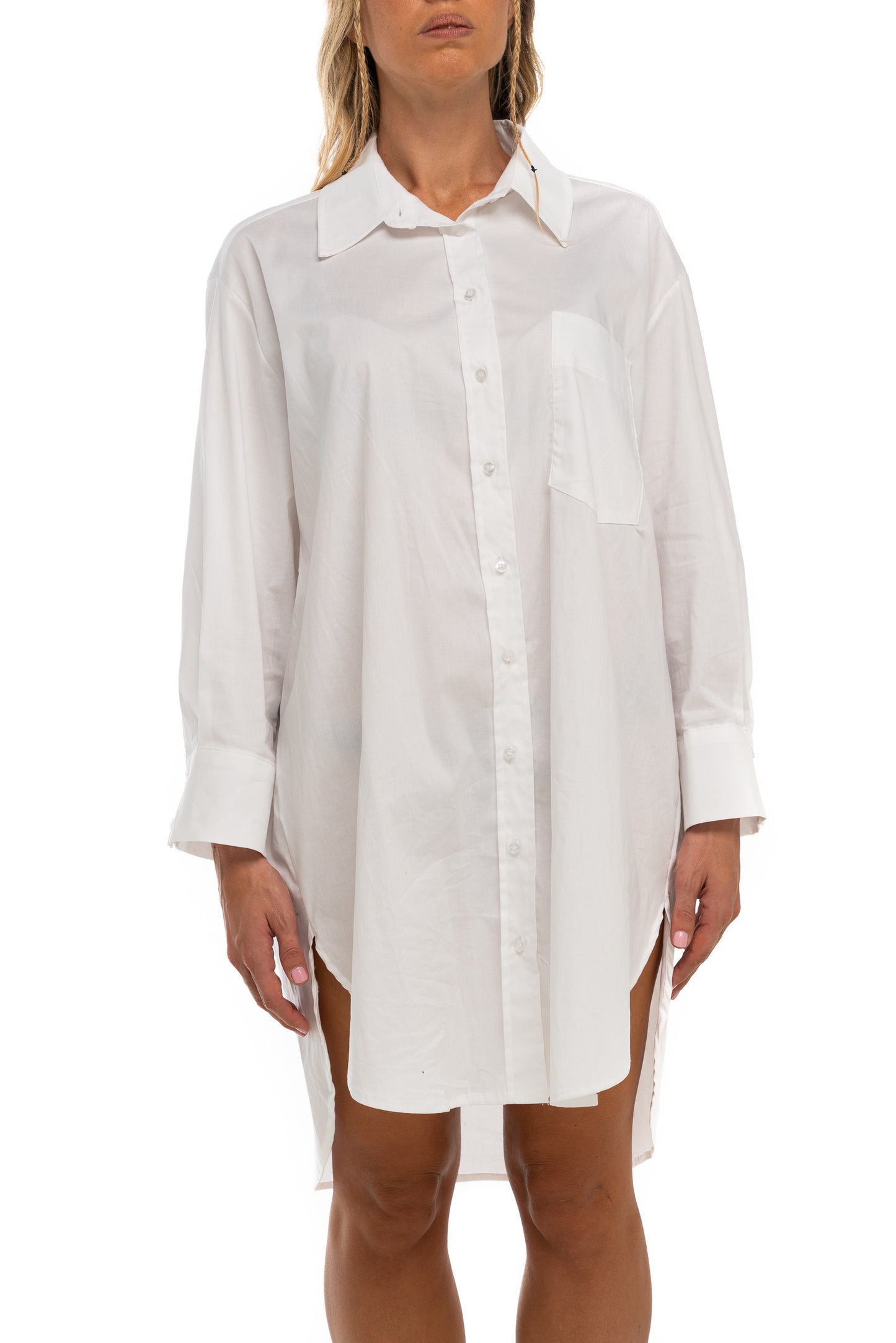 Camicia oversize bianca in cotone