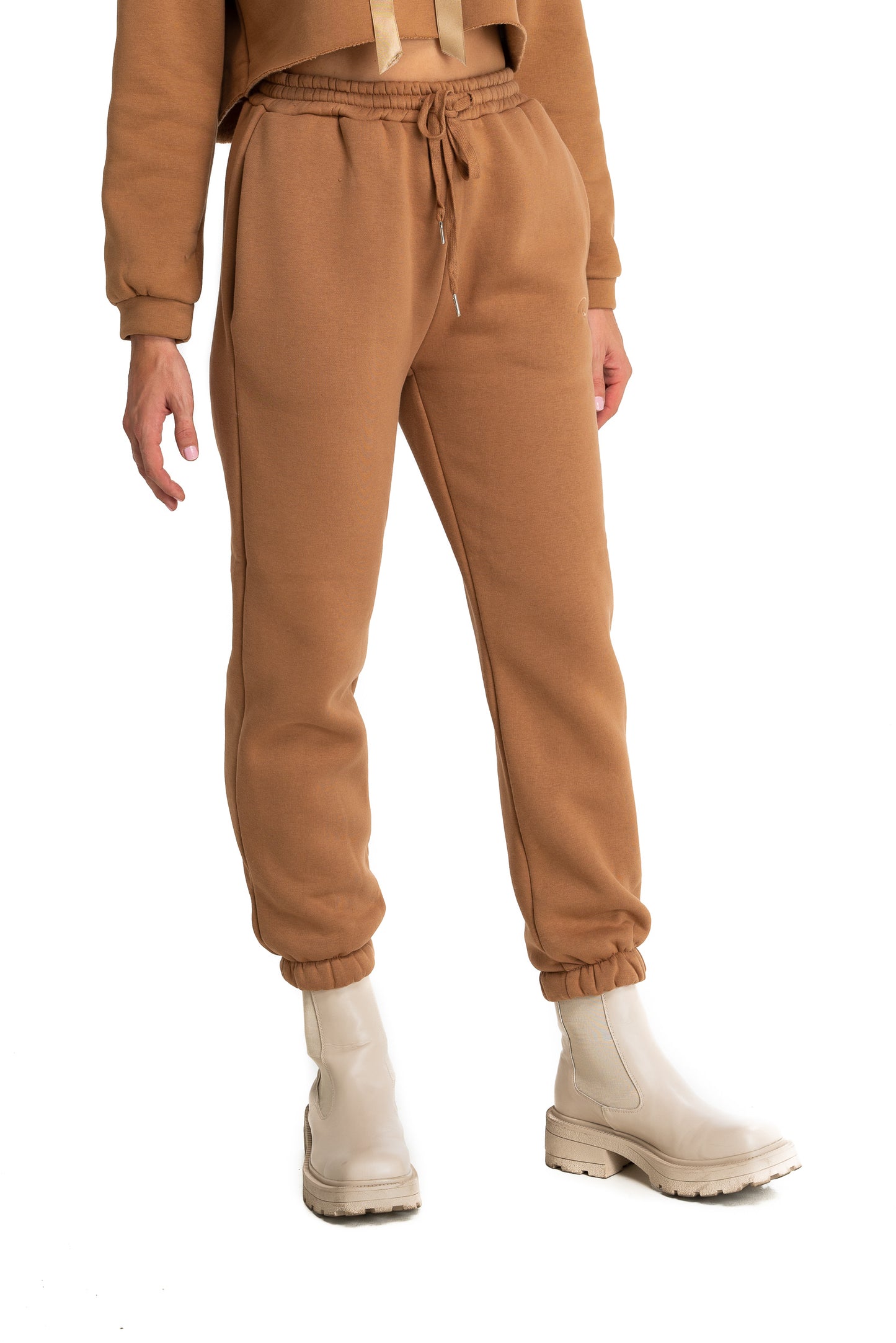 Pantalone Jogger Biscotto con ricamo Rue 19 Milano
