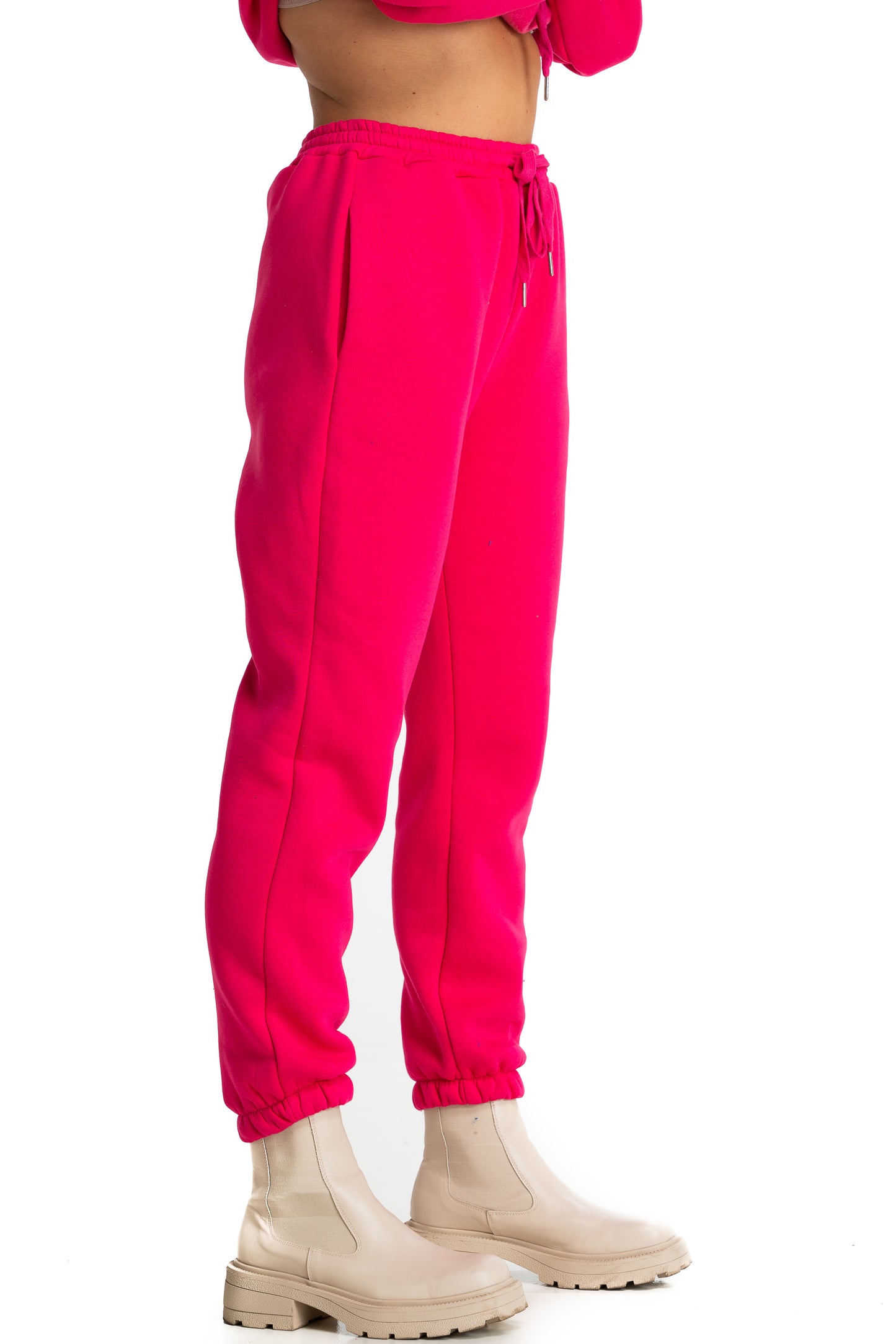 Pantalone Jogger fucsia con ricamo Rue 19 Milano