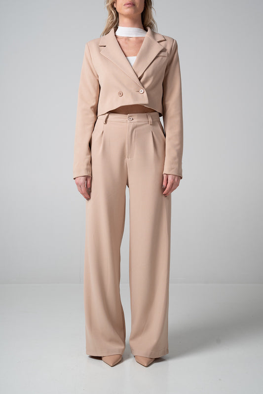 Pantalone wide leg Beige