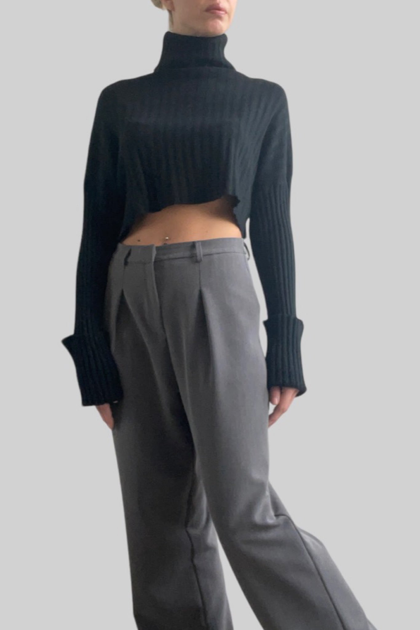 Pull crop a coste inglesi nero