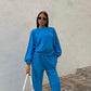Pantalone Jogger azzurro con ricamo Rue 19 Milano
