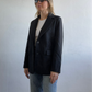 Cappotto blazer nero in lana