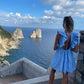 Abito in cotone azzurro
