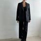 Cappotto blazer nero in lana