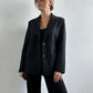 Cappotto blazer nero in lana