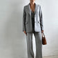 Cappotto blazer grigio in lana