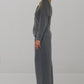 Pantalone wide leg  grigio con cinta