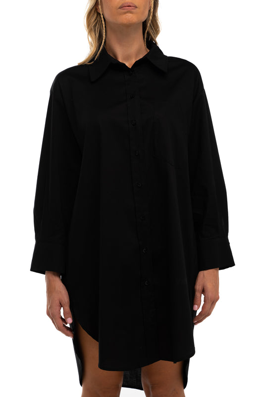 Camicia oversize nera in cotone