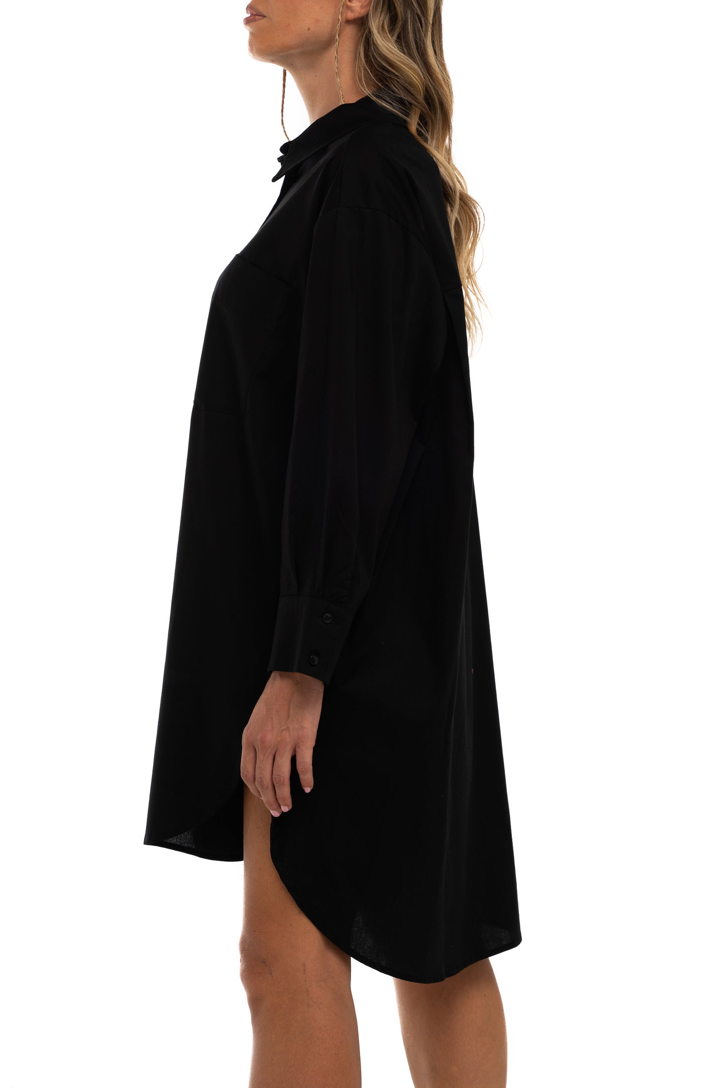 Camicia oversize nera in cotone