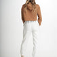 Pantalone Jogger bianco con ricamo Rue 19 Milano