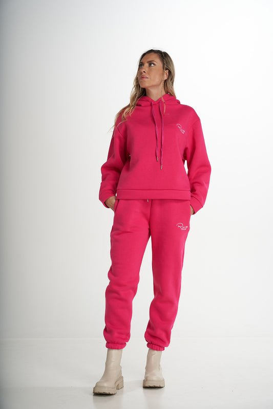 Pantalone Jogger fucsia con ricamo Rue 19 Milano