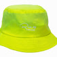 Cappello Bucket Rue 19 Milano giallo fluo con ricamo bianco