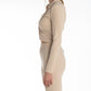 Maglia a maniche lunghe color crema a costine