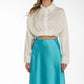 Camicia crop bianca in cotone