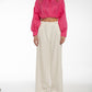 Pantalone bianco con gamba ampia