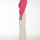Pantalone bianco con gamba ampia