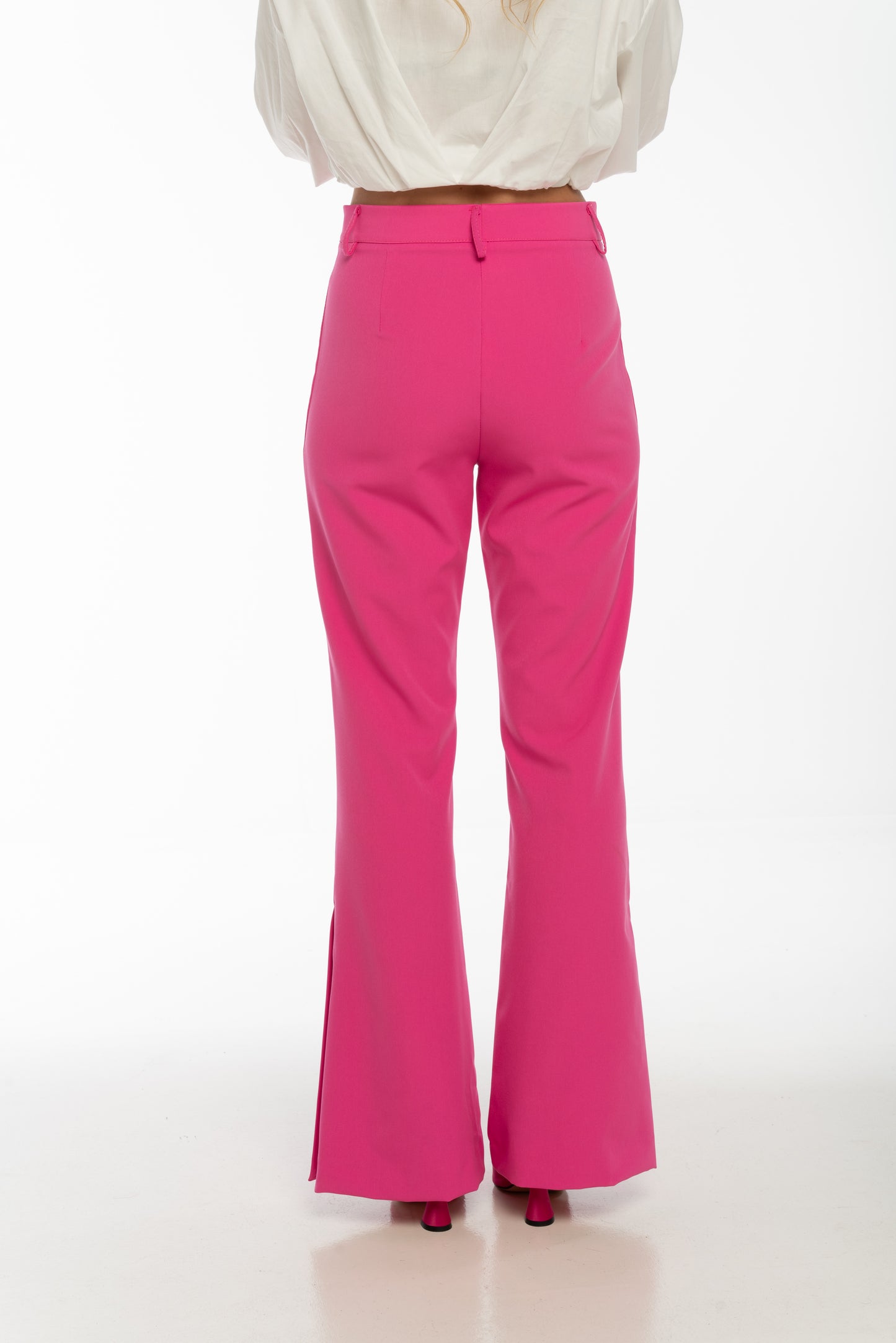 Pantalone con spacchetti fucsia