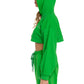 Felpa crop verde con cappuccio e ricamo Rue 19 Milano