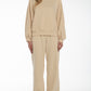 Pantalone jogger beige con fondo ampio