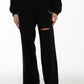 Pantalone jogger nero con fondo ampio