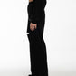 Pantalone jogger nero con fondo ampio