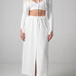 Gonna Midi cargo in cotone bianco con spacco