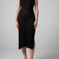 Abito in maglia nero con spacco