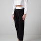 Pantalone nero con cintura sartoriale bianca