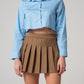 Camicia cropped celeste in cotone