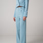Pantalone wide leg celeste