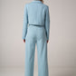 Pantalone wide leg celeste
