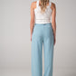 Pantalone wide leg celeste