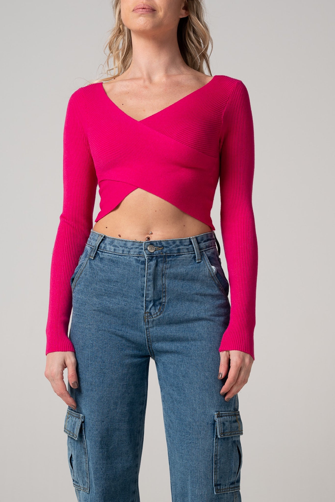 Maglia Crop fucsia