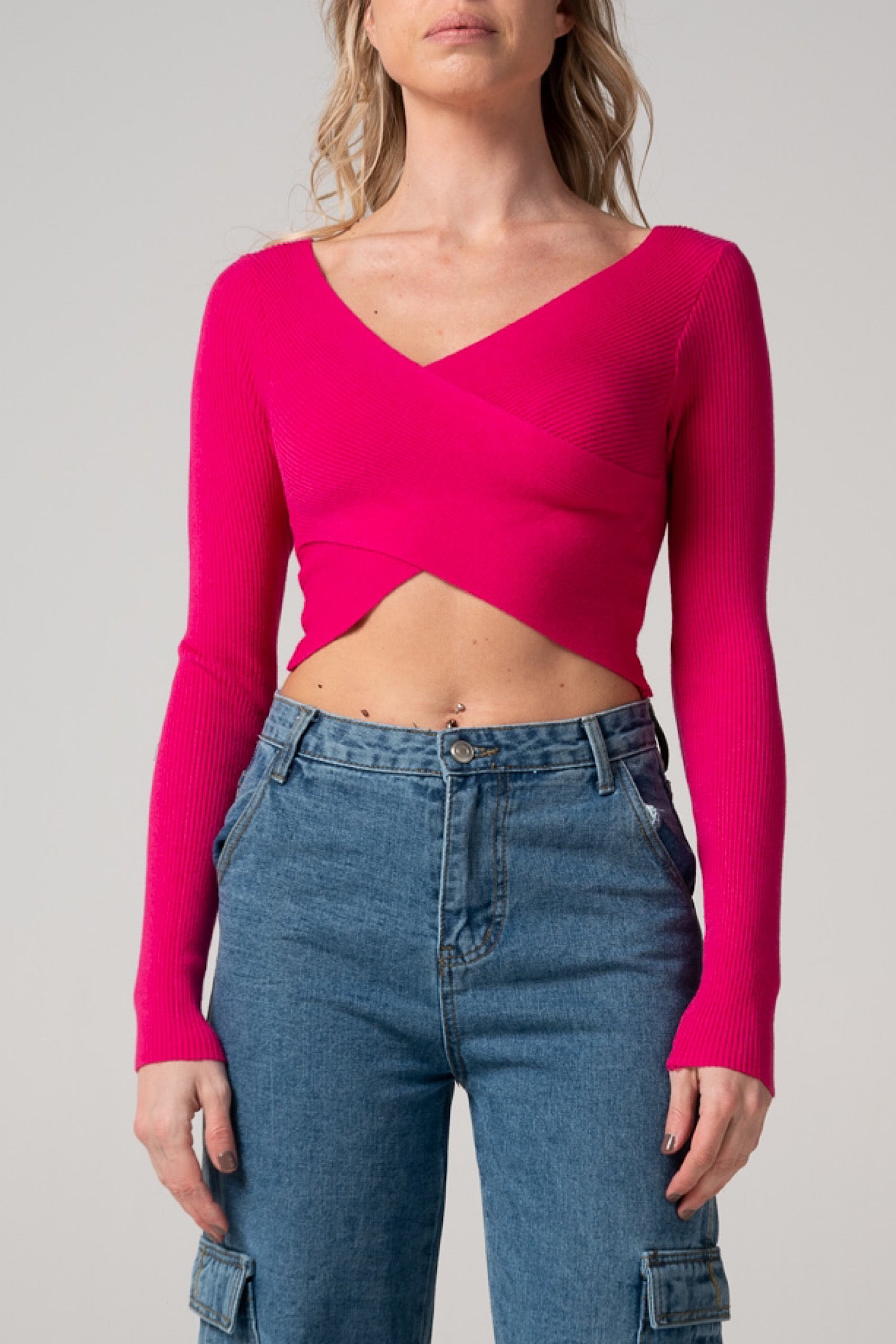 Maglia Crop fucsia