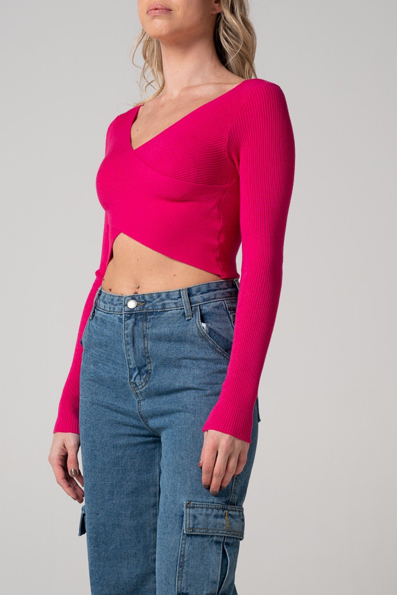 Maglia Crop fucsia