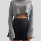 Pull crop a coste inglesi grigio