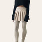 Minigonna stile collegiale beige con balze