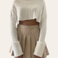 Pull crop a coste inglesi bianco
