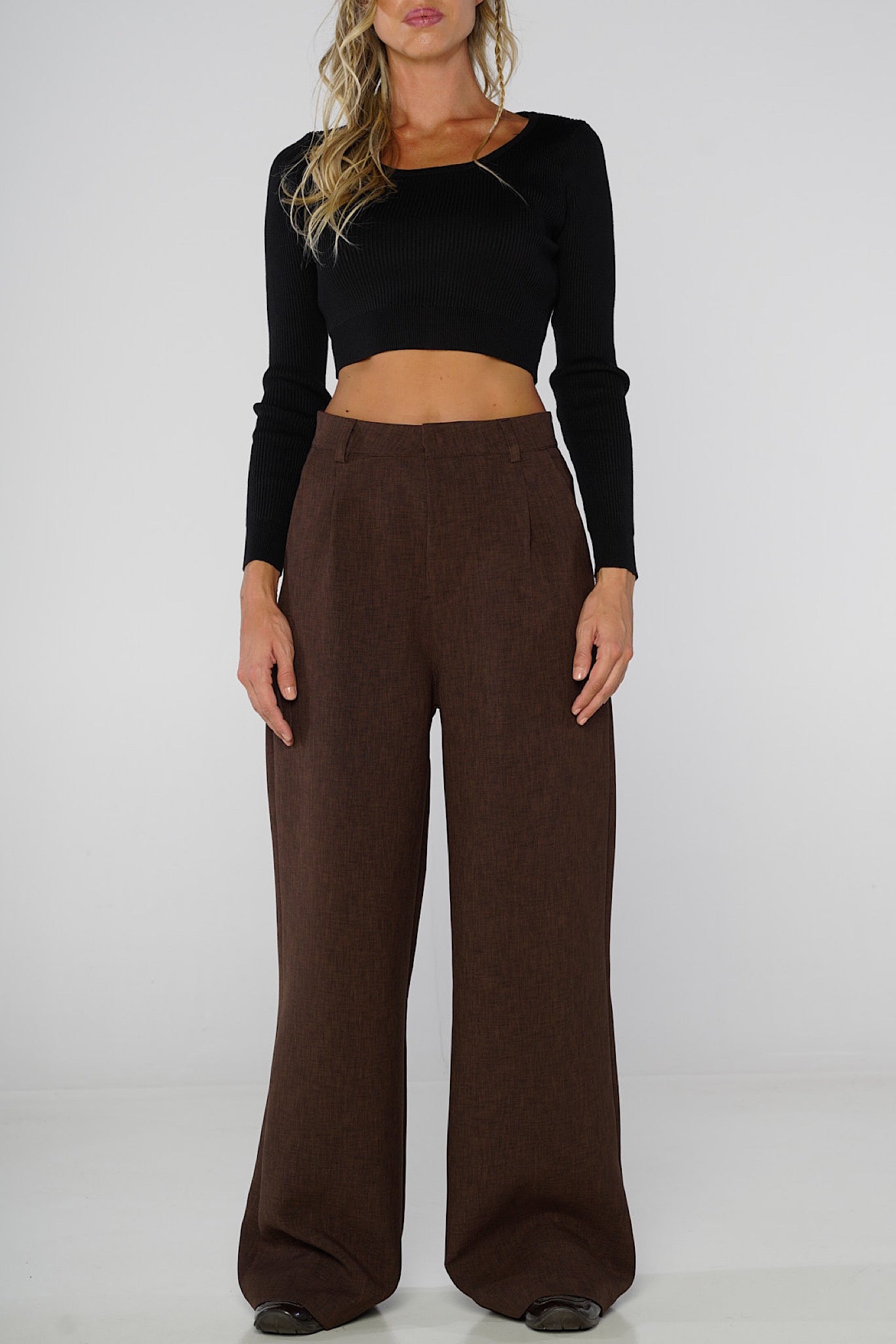 Pantalone wide leg Cioccolato