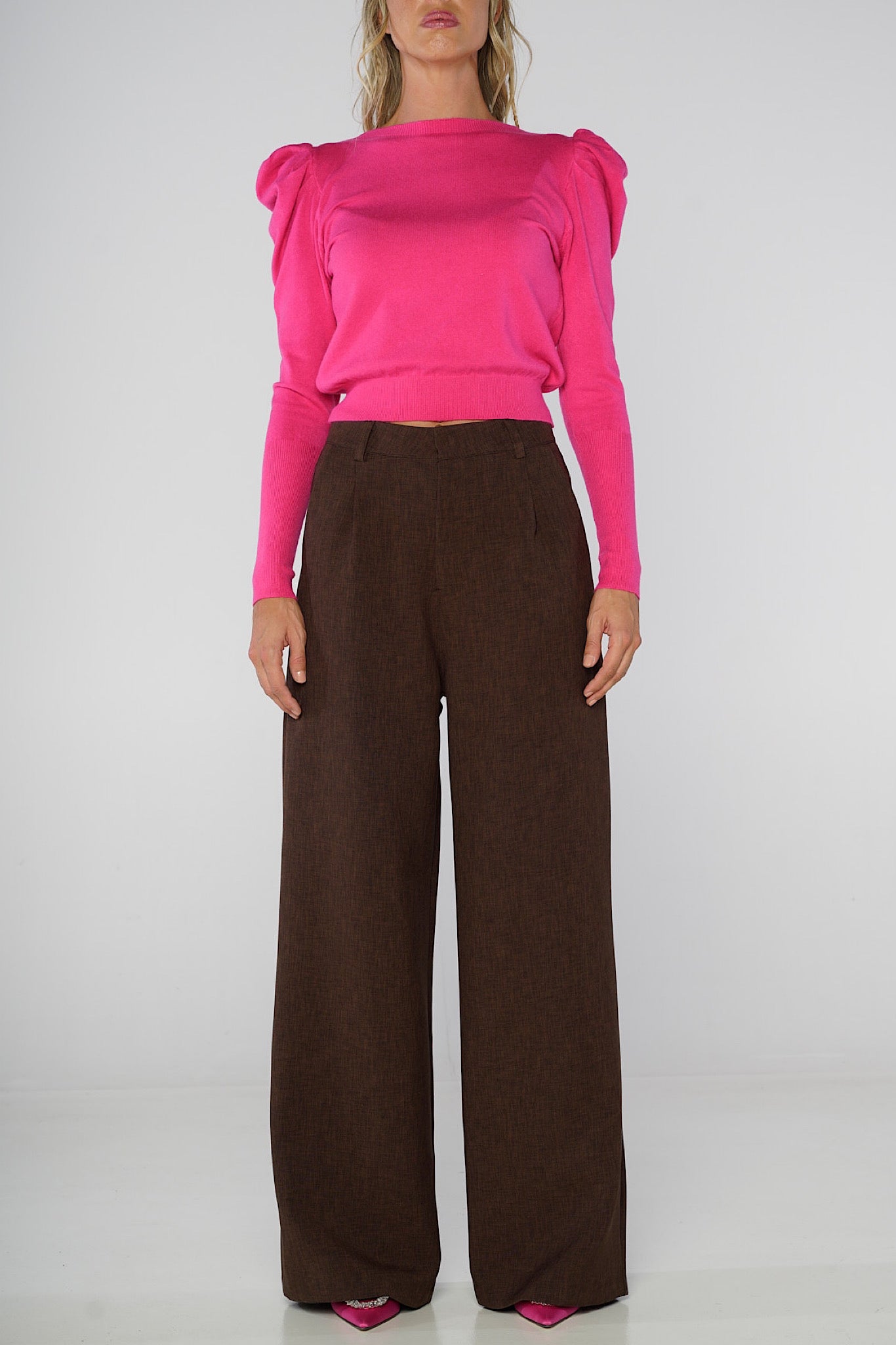 Pantalone wide leg Cioccolato