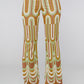 Pantalone con fantasia geometrica camel e verde menta