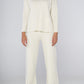 Pantalone cozy panna a costine