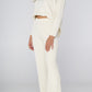 Pantalone cozy panna a costine